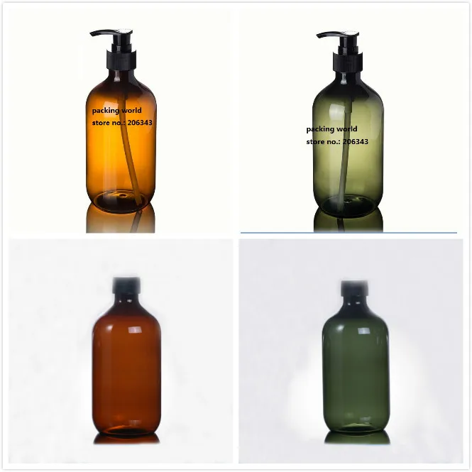 500ml brown/green PLASTIC ( PET) BOTTLE WITH BLACK PRESS PUMP OR LID FOR SHAMBOO/LOTION/EMULSION COSMETIC PACKING
500ml brown/green PLASTIC ( PET) BOTTLE WITH BLACK PRESS PUMP OR LID FOR SHAMBOO/LOTION/EMULSION COSMETIC PACKING