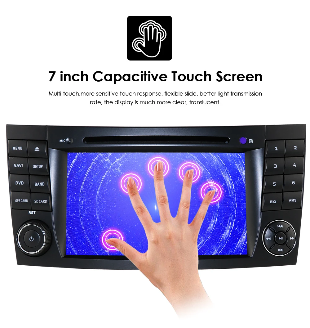 Perfect Two Din Car Multimedia Player Android 9 DVD Player For Mercedes/Benz/E-Class/W211/E300/CLK/W209/CLS/W219 GPS Radio CANBUS 12