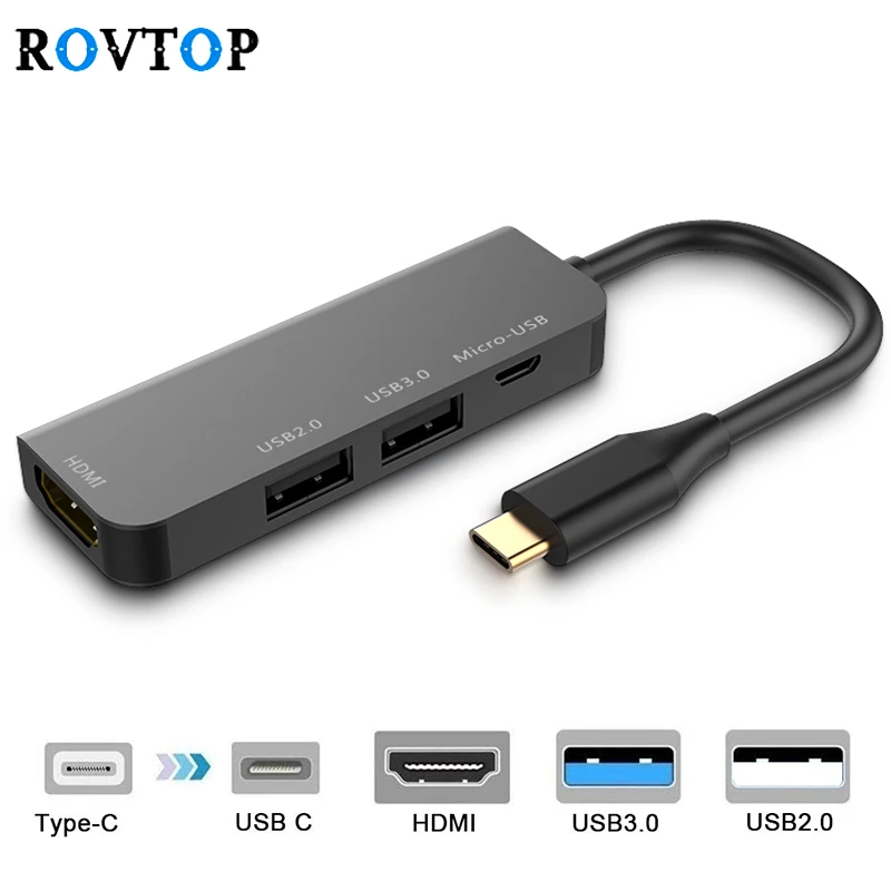 Rovtop USB C HUB Type C to HDMI Adapter 2 USB 3.0 Ports Thunderbolt 3 Adapter for MacBook Pro Galaxy Huawei Windows Type C
Rovtop USB C HUB Type C to HDMI Adapter 2 USB 3.0 Ports Thunderbolt 3 Adapter for MacBook Pro Galaxy Huawei Windows Type C