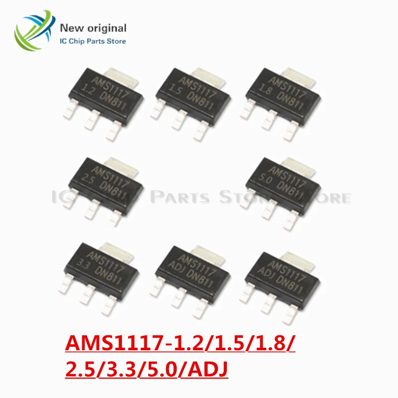 20PCS AMS1117 AMS1117-3.3V AMS1117-ADJ AMS1117-1.8 AMS1117-1.2 AMS1117-5.0 AMS1117-2.5 AMS1117-3.3 AMS1117-5.0 AMS1117-1.5
20PCS AMS1117 AMS1117-3.3V AMS1117-ADJ AMS1117-1.8 AMS1117-1.2 AMS1117-5.0 AMS1117-2.5 AMS1117-3.3 AMS1117-5.0 AMS1117-1.5