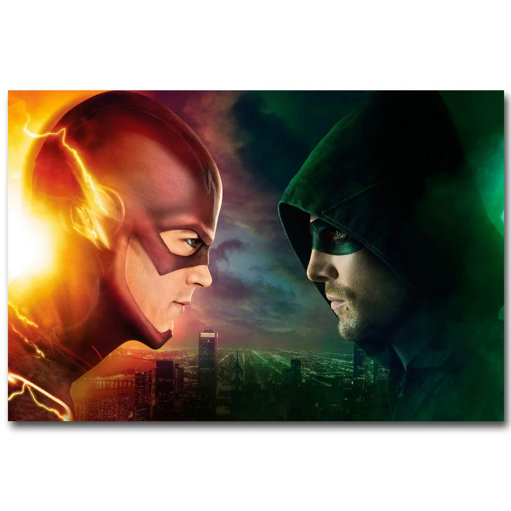 The Flash vs Arrow Superheroes Art Silk Fabric Poster Print TV Series Picture for Living Room Wall Decoration 13x20 24x36inch 36
The Flash vs Arrow Superheroes Art Silk Fabric Poster Print TV Series Picture for Living Room Wall Decoration 13x20 24x36inch 36