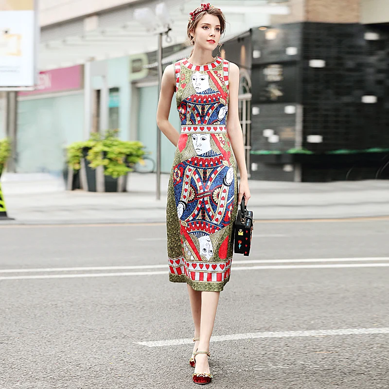 New High Quality Runway Christmas 2019 Spring Summer Fashion Women Party Office Vintage Girls Poker Print Sleeveless Vest Dress
New High Quality Runway Christmas 2019 Spring Summer Fashion Women Party Office Vintage Girls Poker Print Sleeveless Vest Dress
