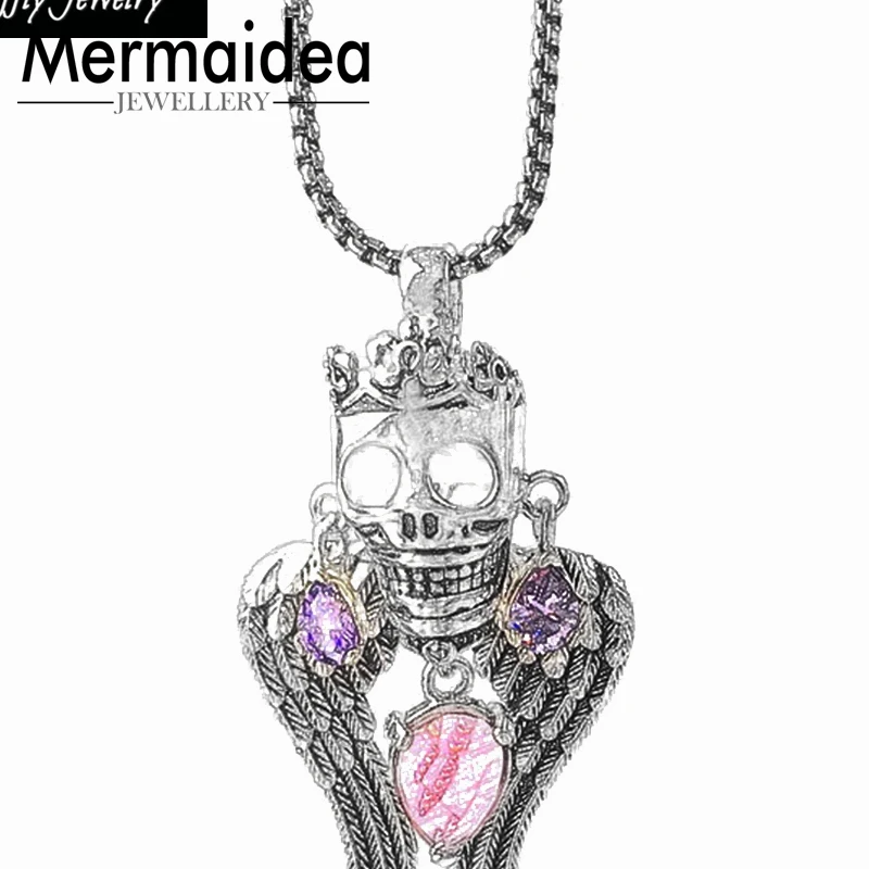 Skull King Blackened Link Chain Necklace Party Style Punk Chains Fashion Gift Jewelry in 925 Sterling Silver Women
Skull King Blackened Link Chain Necklace Party Style Punk Chains Fashion Gift Jewelry in 925 Sterling Silver Women