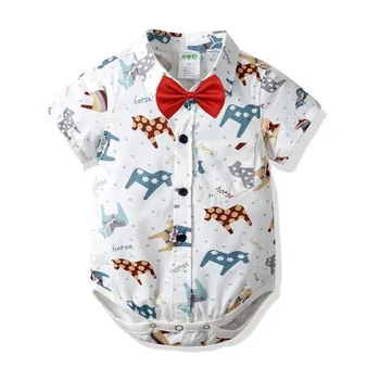 Summer Baby Boy Rompers Infant Cartoon shirts Short Sleeve With Cute Bow Tie Toddler Jumpsuit Newborn Overalls Kids Fashion
Summer Baby Boy Rompers Infant Cartoon shirts Short Sleeve With Cute Bow Tie Toddler Jumpsuit Newborn Overalls Kids Fashion