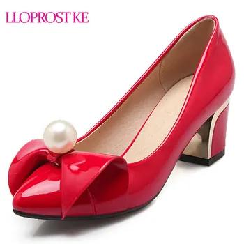 Lloprost ke Autumn New Fashion Pointed Toe Pumps PU Leather Shoes Woman Bowtie Thick Heels Dress Shoes Woman Footwear MY771
Lloprost ke Autumn New Fashion Pointed Toe Pumps PU Leather Shoes Woman Bowtie Thick Heels Dress Shoes Woman Footwear MY771