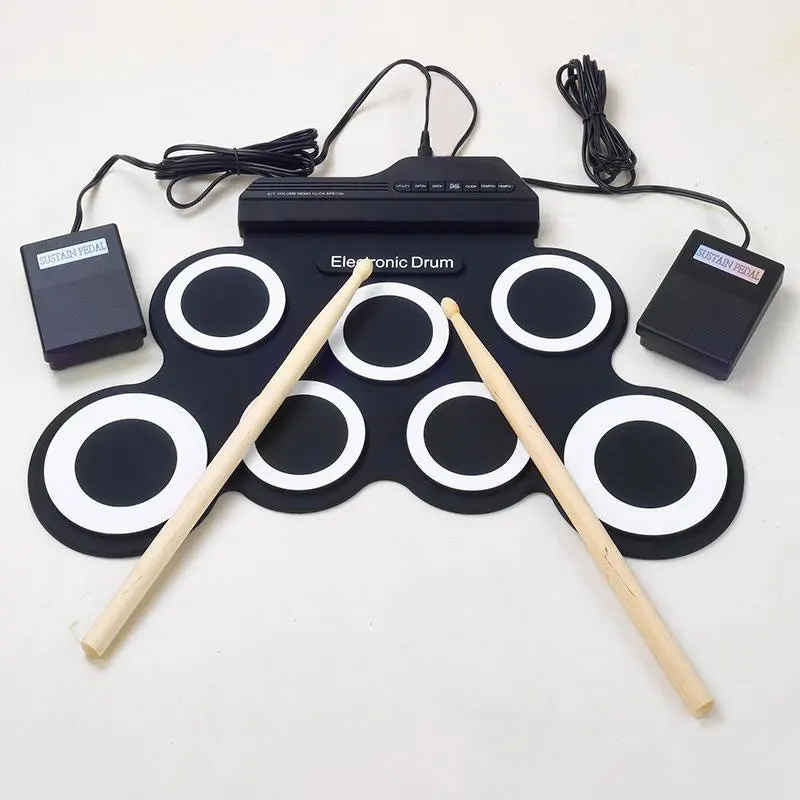 Professional 7 Pad USB Silicone Roll Up Foldable Musical Electronic Drum W/Stick
Professional 7 Pad USB Silicone Roll Up Foldable Musical Electronic Drum W/Stick