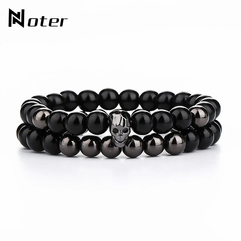 Noter 2pcs Natural Obsidian Bracelet For Hombre Gothic Skull Braslet Charm Black Smooth Beads Couple Brazalete Camping Jewelry
Noter 2pcs Natural Obsidian Bracelet For Hombre Gothic Skull Braslet Charm Black Smooth Beads Couple Brazalete Camping Jewelry