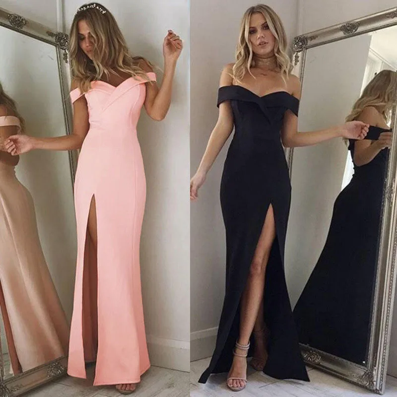 New Autumn Women Maxi Dress Vestido mujer Female Sexy Off Shoulder Split Floor-Length Evening Party Elegant Clubwear Dresses 
New Autumn Women Maxi Dress Vestido mujer Female Sexy Off Shoulder Split Floor-Length Evening Party Elegant Clubwear Dresses