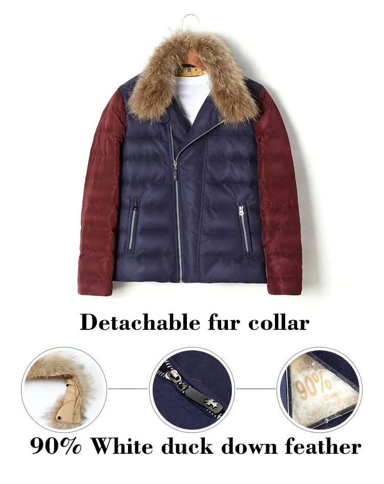Aolamegs Winter Down Jacket Men Fur Collar Thick Warm White Duck Down Coat Fashion Slim Fit Feather Jackets Windproof Outwear (8)
