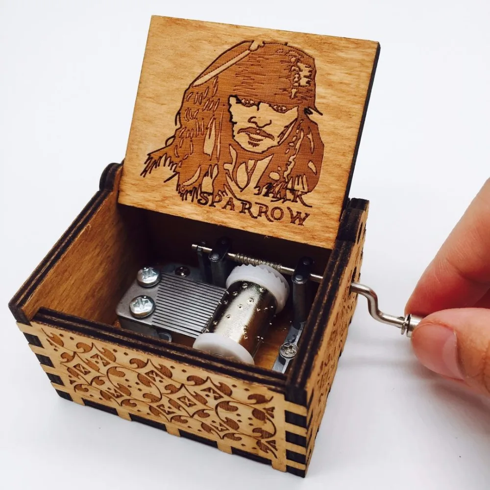 Pirates of the Caribbean Music Box Jack Sparrow Handmade Engraved Wooden Musical Boxes Caja de musica Crafts decoration
Pirates of the Caribbean Music Box Jack Sparrow Handmade Engraved Wooden Musical Boxes Caja de musica Crafts decoration