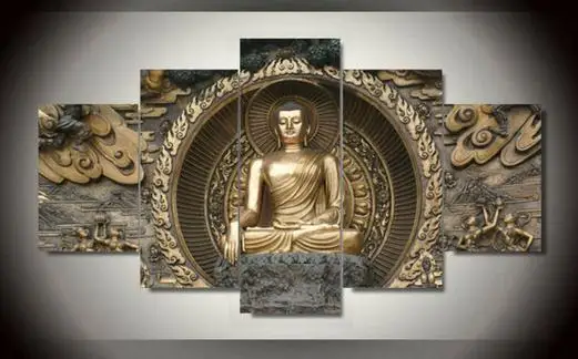 5 Pieces/set Wall Art Printed Canvas Oil Paintings Gold Buddha Statue Room Decor Wall Irregular Picture For Living Room Unframed
5 Pieces/set Wall Art Printed Canvas Oil Paintings Gold Buddha Statue Room Decor Wall Irregular Picture For Living Room Unframed