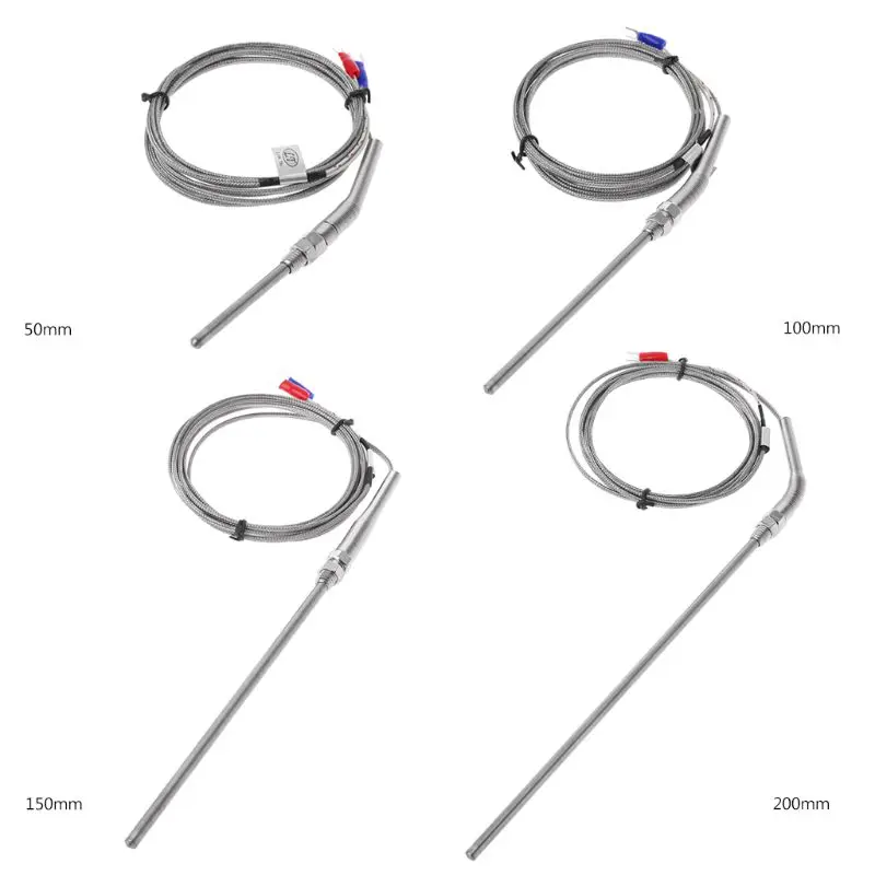 2m K Type Thermocouple Probe 50mm/100mm/150mm/200mm Stainless Steel Thermocouple 0-400C Temperature Sensor
2m K Type Thermocouple Probe 50mm/100mm/150mm/200mm Stainless Steel Thermocouple 0-400C Temperature Sensor