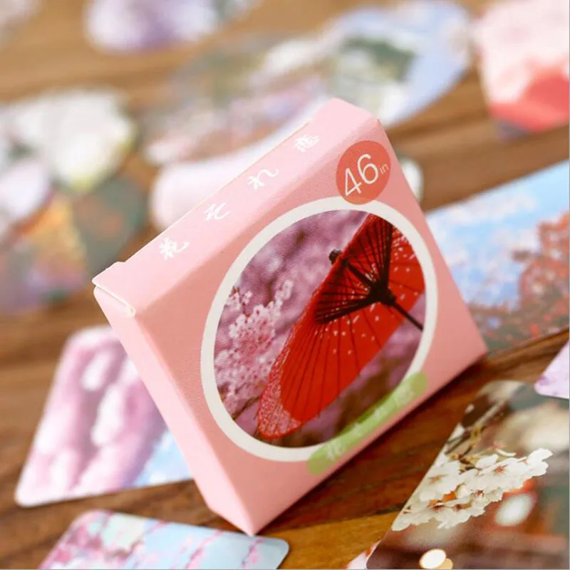 Cherry Blossom Box Sticker Notebook Album Romantic Stickers Crafts Scrapbook Decoration Child Cute Stationery 46pcs/ Box
Cherry Blossom Box Sticker Notebook Album Romantic Stickers Crafts Scrapbook Decoration Child Cute Stationery 46pcs/ Box