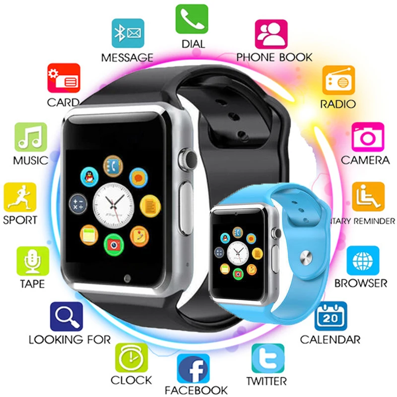 Factory A1 WristWatch Men Women Bluetooth Smart Watch Sport Pedometer with SIM Camera Smartwatch For Android Smartphone
Factory A1 WristWatch Men Women Bluetooth Smart Watch Sport Pedometer with SIM Camera Smartwatch For Android Smartphone