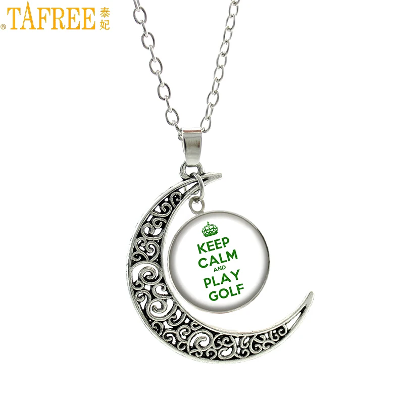 Image TAFREE Keep Calm And Play Golf pendant statement necklace for men women golf player top fashion sports jewelry club gifts SP20