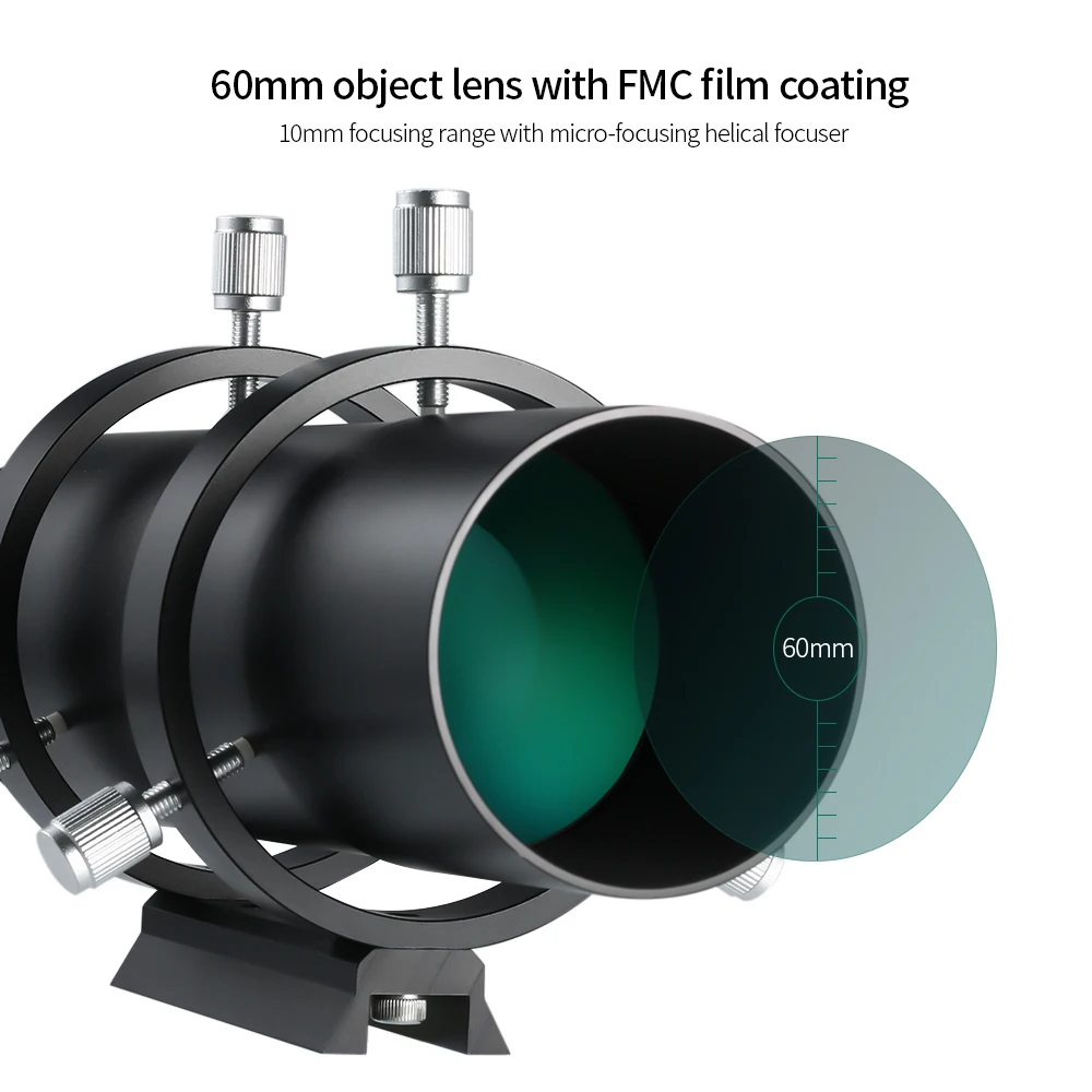 60mm Guide Scope Magnifier Finderscope for Astronomical Telescope 240mm