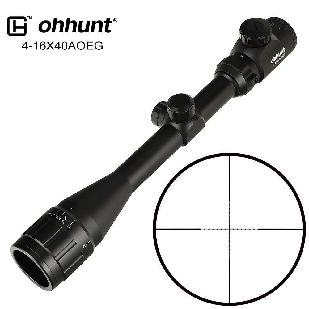 ohhunt 4-16x40 AOEG Hunting Optical Sight Mil Dot Reticle Red Greed Illuminated 25.4mm Tube Tactical Rifle Scope
ohhunt 4-16x40 AOEG Hunting Optical Sight Mil Dot Reticle Red Greed Illuminated 25.4mm Tube Tactical Rifle Scope