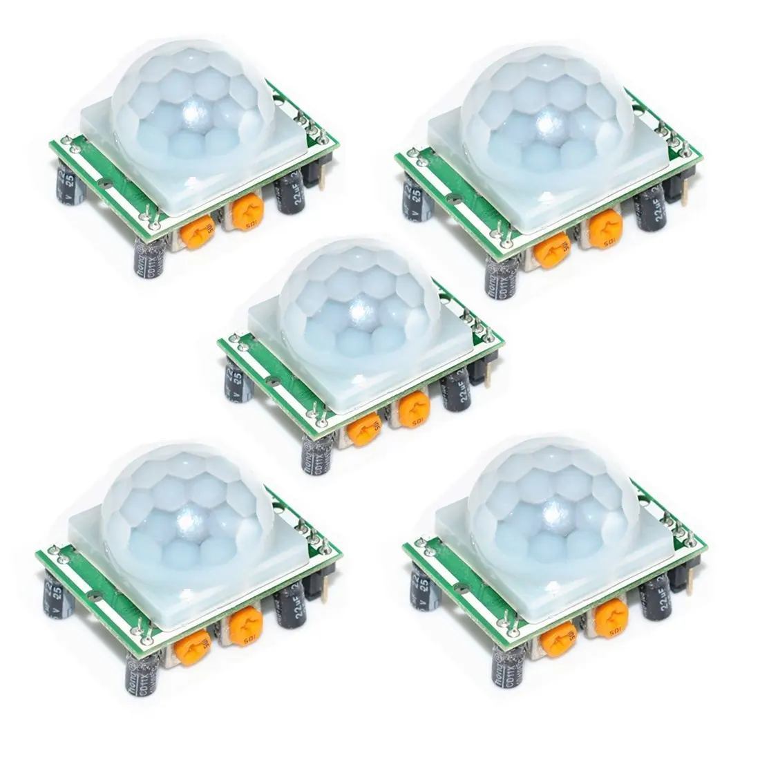 5pcs HC-SR501 Human Body Pyroelectricity Infrared PIR Motion Detector Sensor Module
5pcs HC-SR501 Human Body Pyroelectricity Infrared PIR Motion Detector Sensor Module