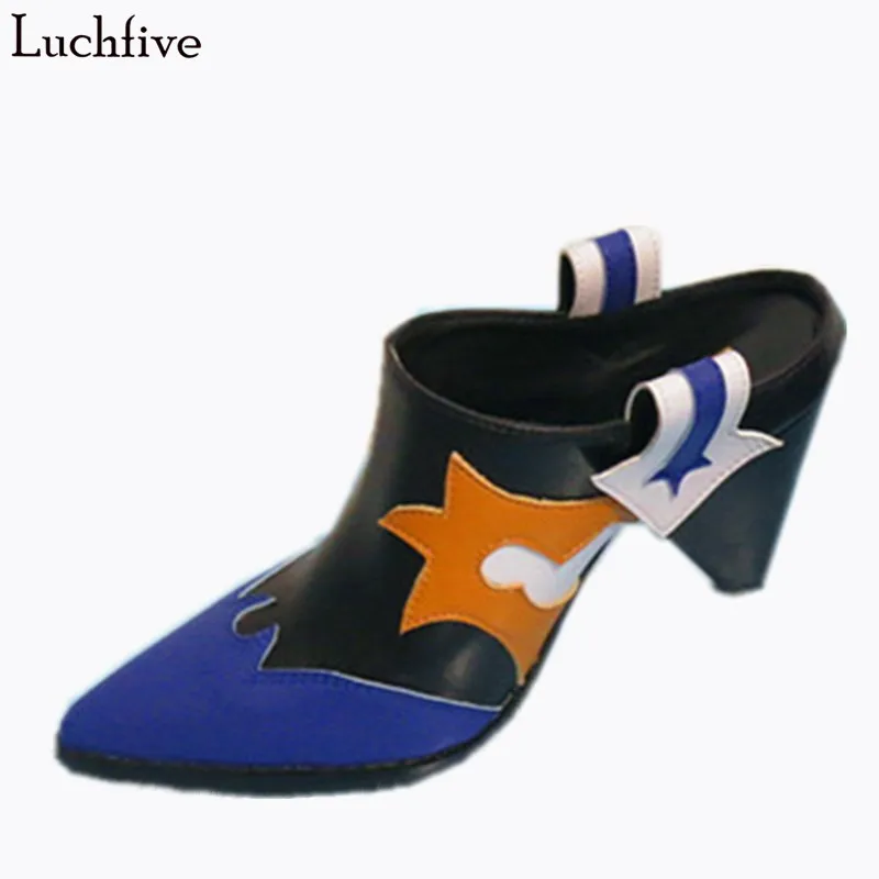 Luchfive Shallow Sewing Patchwork Genuine Leather Boots Slip-On Matching Color Spike High Heels Runway Shoes Woman 2019
Luchfive Shallow Sewing Patchwork Genuine Leather Boots Slip-On Matching Color Spike High Heels Runway Shoes Woman 2019