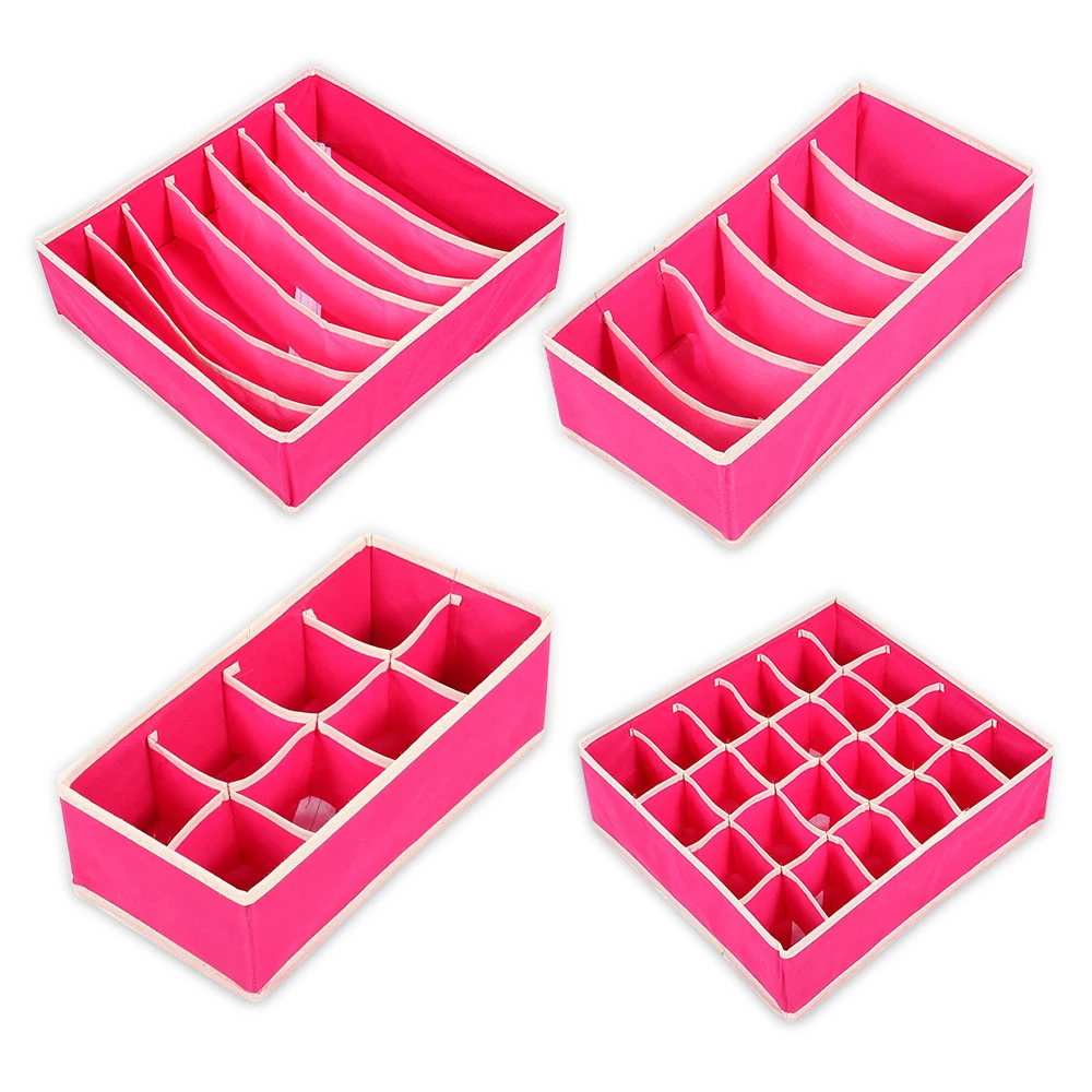 4Pcs Closet Organizers Underwear Bra Organizer Storage Box 2 Colors Beige Rose Drawer Boxes For Necktie Scarfs Socks Fabric Case
4Pcs Closet Organizers Underwear Bra Organizer Storage Box 2 Colors Beige Rose Drawer Boxes For Necktie Scarfs Socks Fabric Case