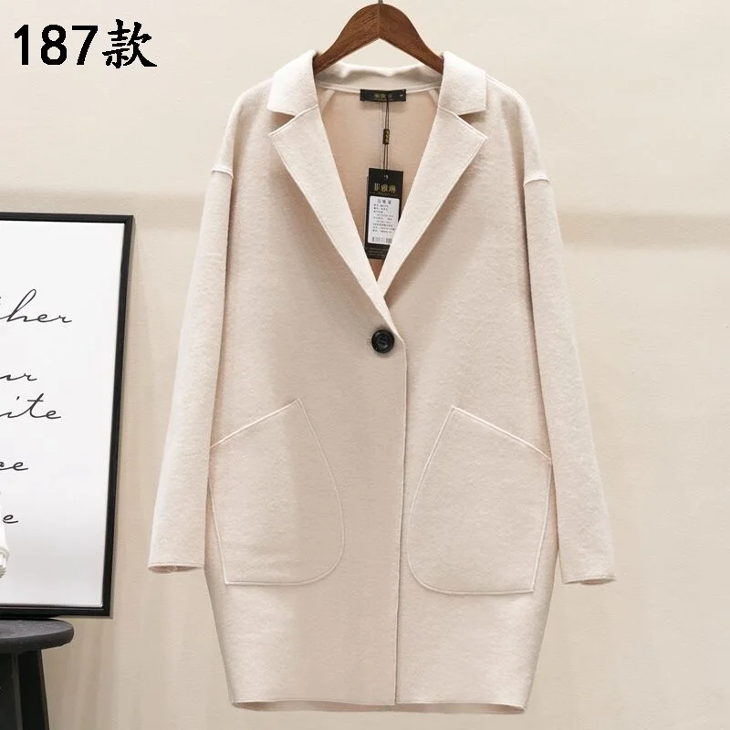 Girls spring new long section of double-sided cashmere coat woolen coat coat 
Girls spring new long section of double-sided cashmere coat woolen coat coat