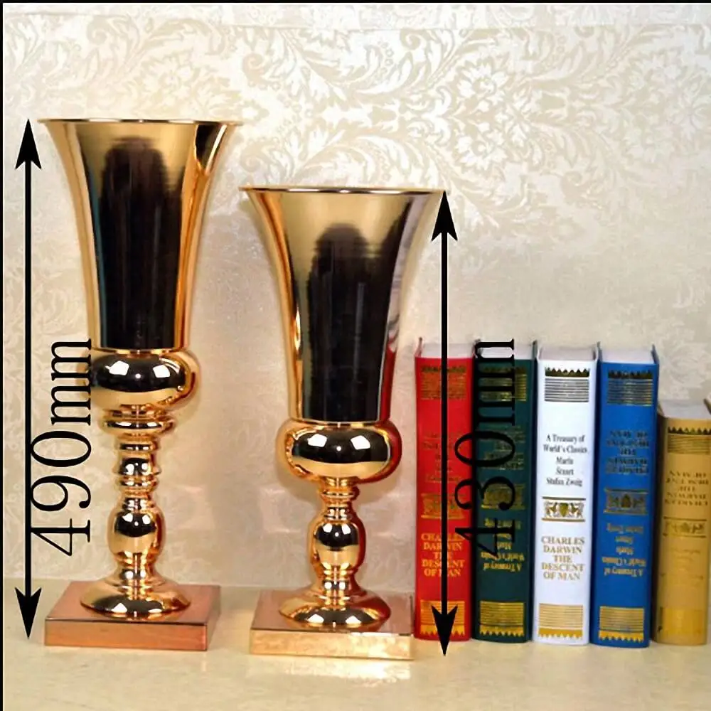 Metal-wedding-flower-vase-gold-flower-stand-wedding-decoration-table-centerpiece (4) ()