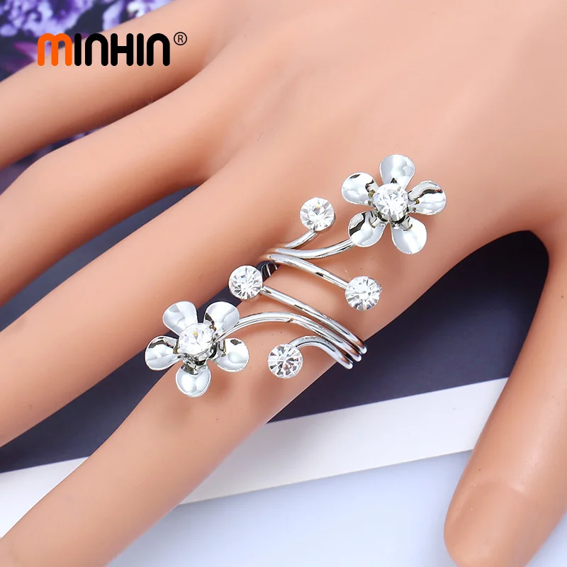 MINHIN Charm Flower Rings Fashion New Personality Open Gold/Silver Wedding Rings For Women Crystal Engagement Rings Gift
MINHIN Charm Flower Rings Fashion New Personality Open Gold/Silver Wedding Rings For Women Crystal Engagement Rings Gift