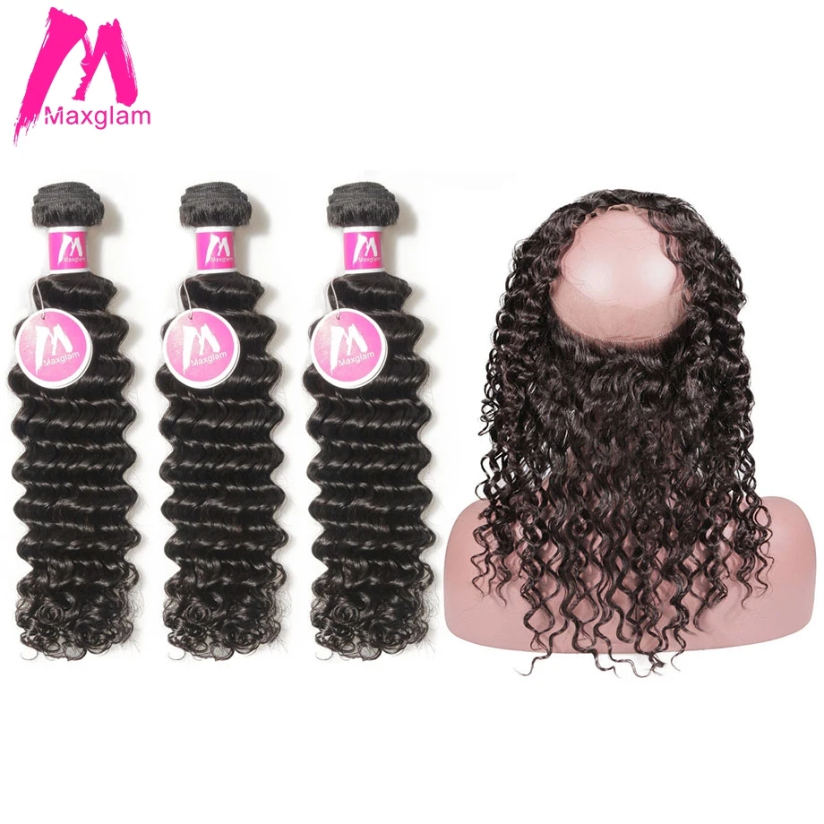 Maxglam Brazilian Deep Wave 3 Human Hair Weave Bundles With 360 Lace Frontal Remy Hair Bundles with 360 Closure Free Shipping
Maxglam Brazilian Deep Wave 3 Human Hair Weave Bundles With 360 Lace Frontal Remy Hair Bundles with 360 Closure Free Shipping