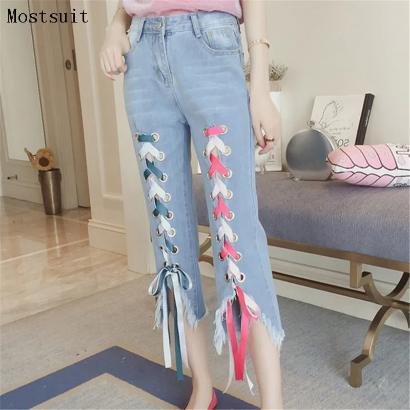 S-5xl Blue Ripped Burr Jeans For Women Straight Lace-up Bandage Denim Jeans Pants Boyfriend Sexy Bow Trousers 2018 New Plus Size
S-5xl Blue Ripped Burr Jeans For Women Straight Lace-up Bandage Denim Jeans Pants Boyfriend Sexy Bow Trousers 2018 New Plus Size