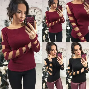 Women Sweater Pullover Basic Knitted Cotton Tops Solid Crew Neck Essential Jumper Hollow Out Sleeve Sweaters Black Wine Red
Women Sweater Pullover Basic Knitted Cotton Tops Solid Crew Neck Essential Jumper Hollow Out Sleeve Sweaters Black Wine Red