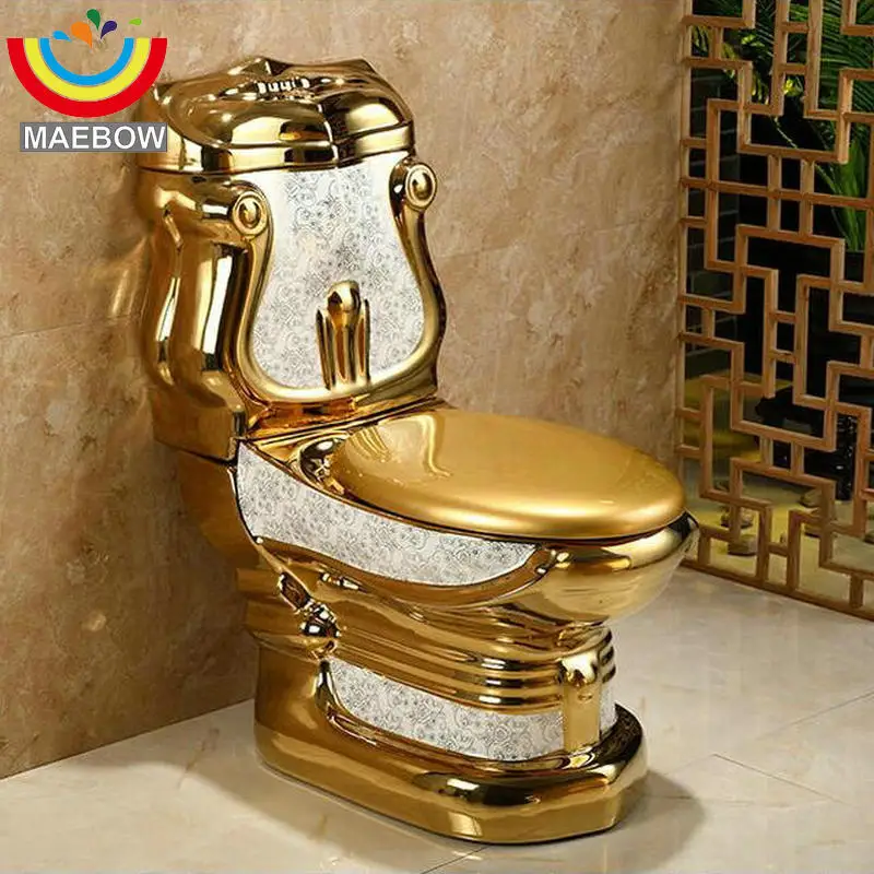European Style Artistic Golden Split Piece Closestool Gravity Fluishing S-Trap Floor Mounted Luxious Villa Bathroom Seat Toilet
European Style Artistic Golden Split Piece Closestool Gravity Fluishing S-Trap Floor Mounted Luxious Villa Bathroom Seat Toilet