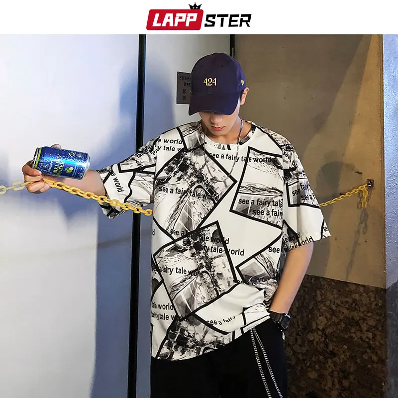 LAPPSTER Men Streetwear Hip Hop T-shirt 2019 Summer Fashions Harajuku Graffiti Men Casual Tees Korean Fashions Tshirt Big Size
LAPPSTER Men Streetwear Hip Hop T-shirt 2019 Summer Fashions Harajuku Graffiti Men Casual Tees Korean Fashions Tshirt Big Size