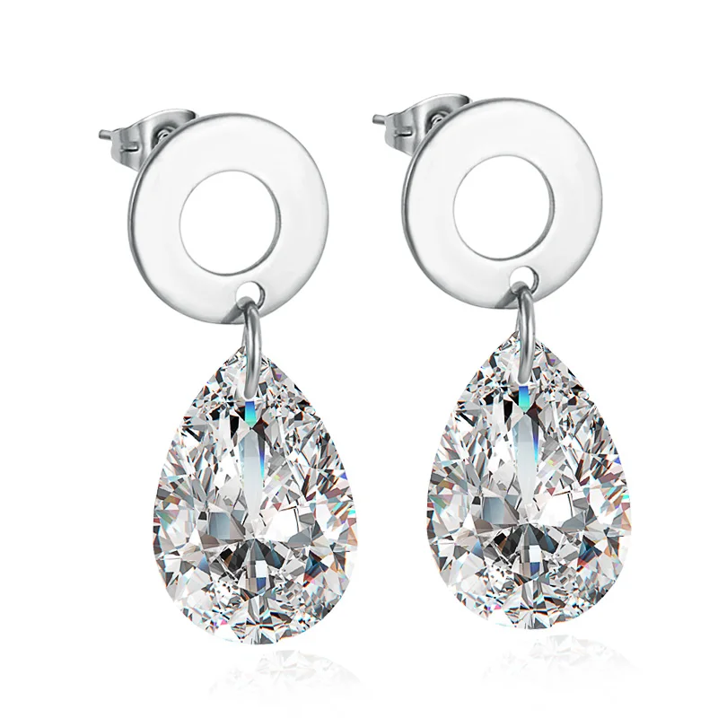 4 Color Cubic Zirconia Drop Earrings For Women Ladies Stainless Steel Water Drop Shape Dangle Earrings Wedding Fashion Jewelry
4 Color Cubic Zirconia Drop Earrings For Women Ladies Stainless Steel Water Drop Shape Dangle Earrings Wedding Fashion Jewelry