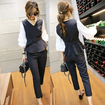 Fashion 2019 Chic Casual Plus Size Twinset Korean V Neck Patchwork 2 Pcs Set Pocket Elegant Belt Lantern Sleeve Suit Women
Fashion 2019 Chic Casual Plus Size Twinset Korean V Neck Patchwork 2 Pcs Set Pocket Elegant Belt Lantern Sleeve Suit Women