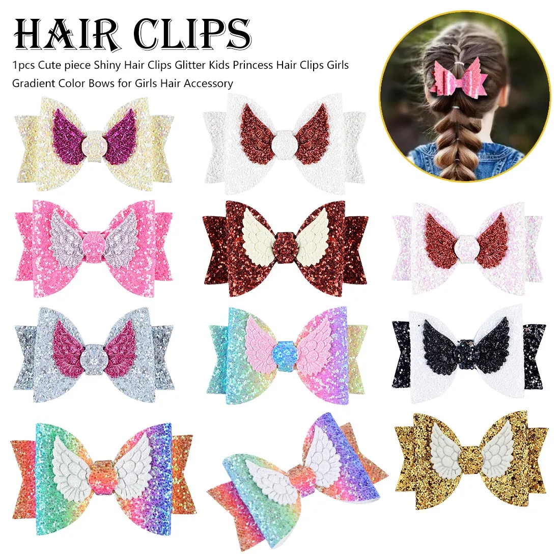 Hair Accessories Hair Bows for Girls Shiny Glitter Hair Clips Cute Elk Unicorn Hairpins Kids Princess Hair Accessory
Hair Accessories Hair Bows for Girls Shiny Glitter Hair Clips Cute Elk Unicorn Hairpins Kids Princess Hair Accessory