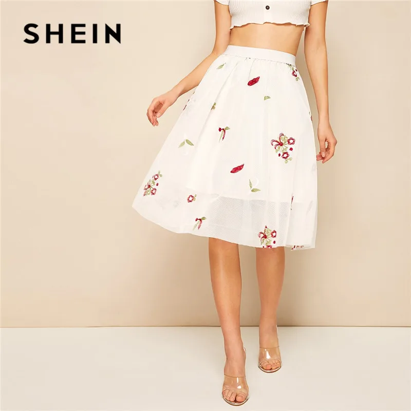 SHEIN Vintage Elastic Waist Overlay Embroidered Mesh Skirt Women Elegant Aline High Waist Midi Skirt Ladies Spring Summer Skirt
SHEIN Vintage Elastic Waist Overlay Embroidered Mesh Skirt Women Elegant Aline High Waist Midi Skirt Ladies Spring Summer Skirt