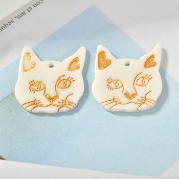 Newest 30pcs/Lot Kawaii Animal Cat Head Shape Resin Acid Acrylic Charms DIy jwelry Findings Round Smiling Face Butotn stickers
Newest 30pcs/Lot Kawaii Animal Cat Head Shape Resin Acid Acrylic Charms DIy jwelry Findings Round Smiling Face Butotn stickers