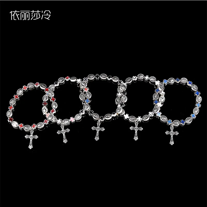 Beaded Handmade Jesus Cross Bracelet, St. Mary Center St. Catholic Icon Cross Bracelet, Catholic Rosary Bracelet
Beaded Handmade Jesus Cross Bracelet, St. Mary Center St. Catholic Icon Cross Bracelet, Catholic Rosary Bracelet