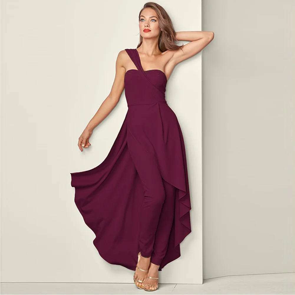 Polyester Casual Spring Sleeveless Women Holiday Wedding Solid Fashion Slanted Shoulder Large Swing Unique Dinner Jumpsuit
Polyester Casual Spring Sleeveless Women Holiday Wedding Solid Fashion Slanted Shoulder Large Swing Unique Dinner Jumpsuit