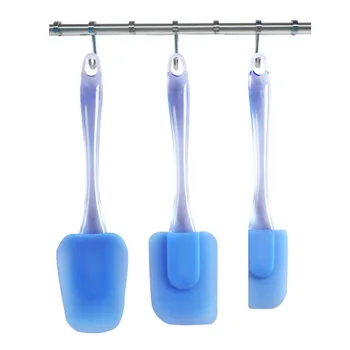 3-Pieces Square Pyrex Nonstick Heat Resistant Blue Scraper Set Silicone Spatulas, Silicone Heads and Crystal-like Plastic Handle
3-Pieces Square Pyrex Nonstick Heat Resistant Blue Scraper Set Silicone Spatulas, Silicone Heads and Crystal-like Plastic Handle