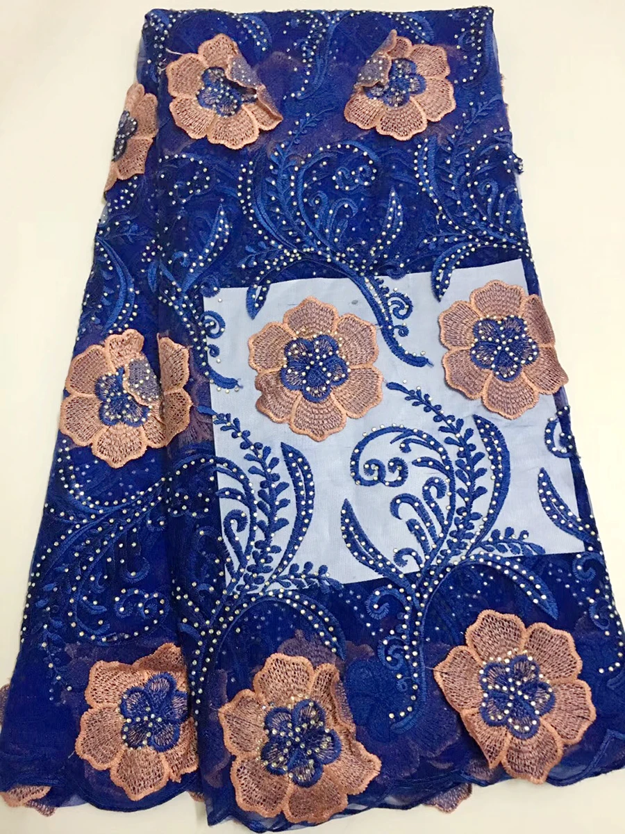 2018 Latest African Tulle Lace Fabric High Quality African Lace Fabric With Stones Lace Material For Royal Blue Women Dress 
2018 Latest African Tulle Lace Fabric High Quality African Lace Fabric With Stones Lace Material For Royal Blue Women Dress