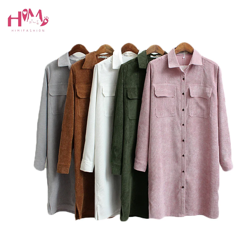 Autumn Corduroy Fabric Woman Clothing Solid Color Fashion Ladies Long Shirt New Style Loose Turn-down Collar Vintage Shirts
Autumn Corduroy Fabric Woman Clothing Solid Color Fashion Ladies Long Shirt New Style Loose Turn-down Collar Vintage Shirts
