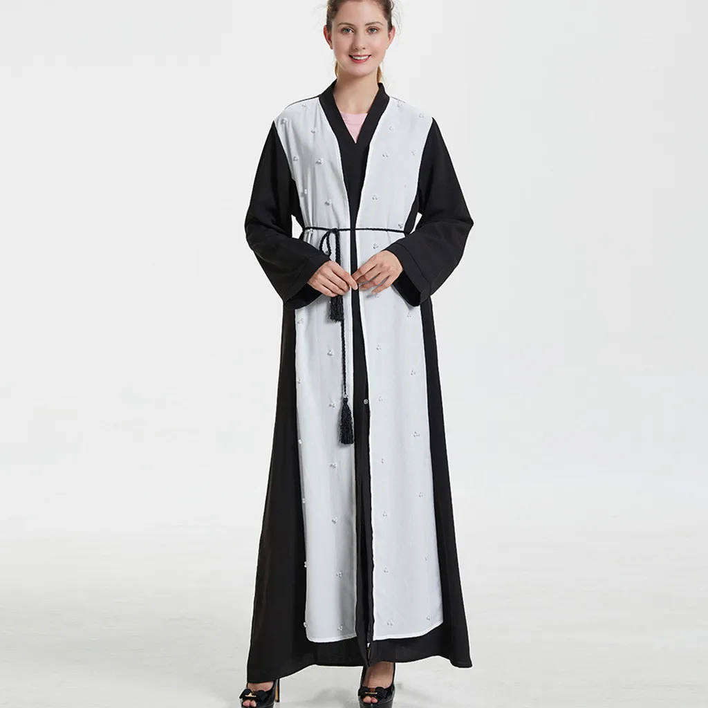 long abaya dress Casual Muslim dress women kaftan dubai Open Front Cardigan Vintage Islamic Long Maxi Pearl Dress 415
long abaya dress Casual Muslim dress women kaftan dubai Open Front Cardigan Vintage Islamic Long Maxi Pearl Dress 415