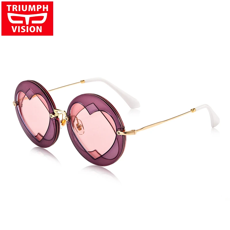 TRIUMPH VISION Round Sun Glasses Women Pink Heart Brand Designer Sunglasses Women Retro Multicolor Gradient Color Ladies Shades
TRIUMPH VISION Round Sun Glasses Women Pink Heart Brand Designer Sunglasses Women Retro Multicolor Gradient Color Ladies Shades