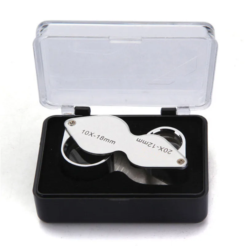 10X 20X Jeweller Loupe Magnifier Dual Magnifying Glass with Protective Plastic Case for Inspecting Gems Stamps Diamonds
10X 20X Jeweller Loupe Magnifier Dual Magnifying Glass with Protective Plastic Case for Inspecting Gems Stamps Diamonds