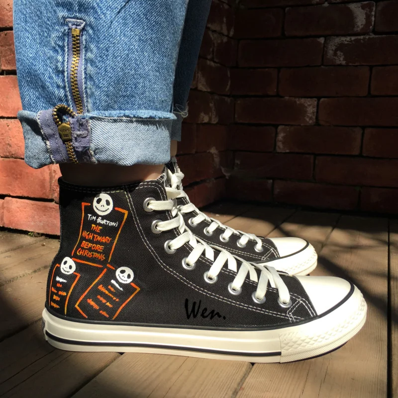 Wen Hand Painted Canvas Shoes Design Custom Nightmare Before Christmas Three Heads High Top Men Women's Canvas Sneakers
Wen Hand Painted Canvas Shoes Design Custom Nightmare Before Christmas Three Heads High Top Men Women's Canvas Sneakers