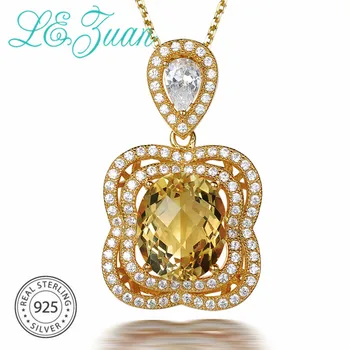 L&zuan Natural 4.75ct Citrine Flower Pendant for Women 925 Sterling Silver Yellow Crystal Necklace White Zircons Floral Jewelry
L&zuan Natural 4.75ct Citrine Flower Pendant for Women 925 Sterling Silver Yellow Crystal Necklace White Zircons Floral Jewelry