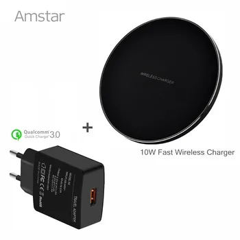 Amstar Fast Wireless Charger 10W Qi Wireless Charger Fast Charge for Samsung Galaxy S8 Note 8 + QC3.0 USB Wall Charger Adapter
Amstar Fast Wireless Charger 10W Qi Wireless Charger Fast Charge for Samsung Galaxy S8 Note 8 + QC3.0 USB Wall Charger Adapter