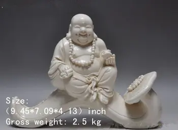 Elaborate Chinese Dehua White Porcelain wealth ruyi Happy Laugh Maitreya Buddha Statue
Elaborate Chinese Dehua White Porcelain wealth ruyi Happy Laugh Maitreya Buddha Statue