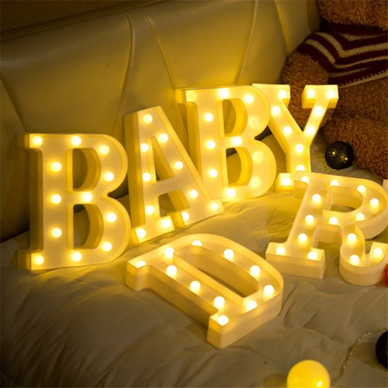 New 22CM 3D 26 Letters LED Lamps Marquee Sign Alphabet Light Indoor Wall Hanging Night Light Bedroom Wedding Birthday Decor
New 22CM 3D 26 Letters LED Lamps Marquee Sign Alphabet Light Indoor Wall Hanging Night Light Bedroom Wedding Birthday Decor
